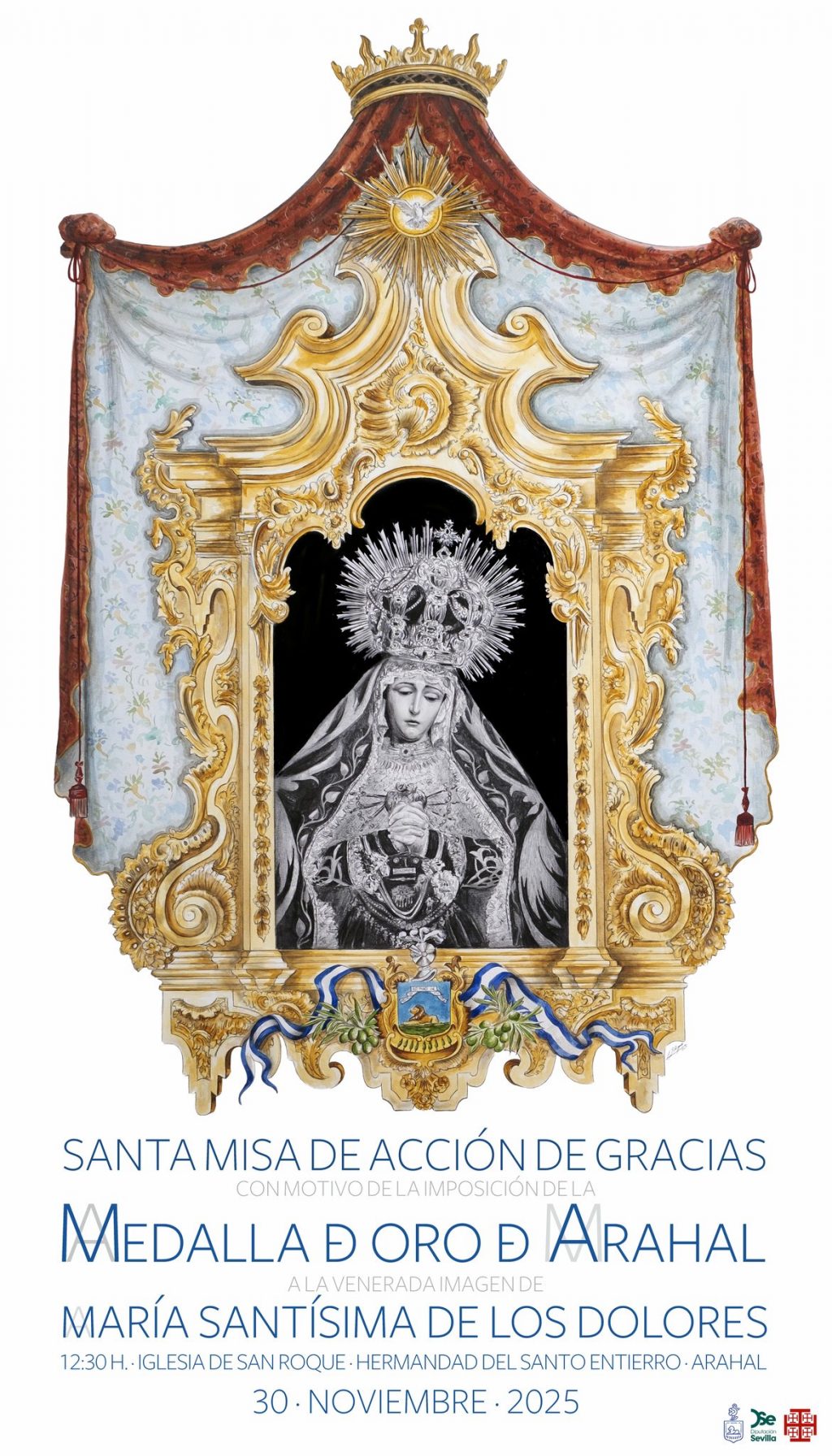 Arahal presenta el cartel de la Misa de Acción de Gracias por la Medalla de Oro otorgada a la Virgen de los Dolores