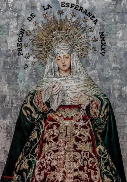 Nuria Barrera deslumbra con el nuevo cartel del Pregón de la Esperanza 2025